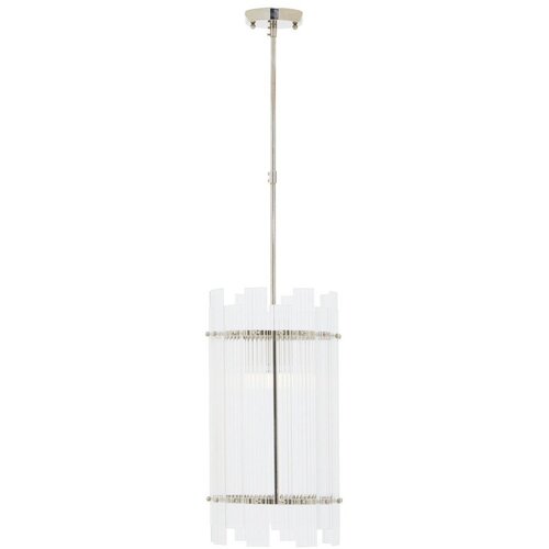 Premier Housewares Kovinska viseča svetilka v srebrni barvi s steklenim senčilom &amp;oslash; 27 cm Ritz &amp;ndash; Slike