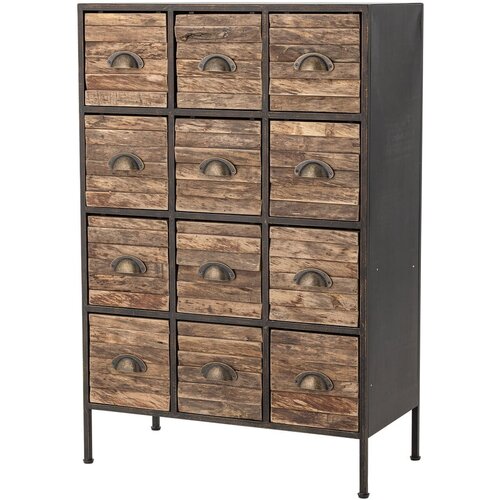 Bloomingville Crna/smeđa metalna komoda 60,5x92x33,5 cm Matteo &amp;ndash; Slike