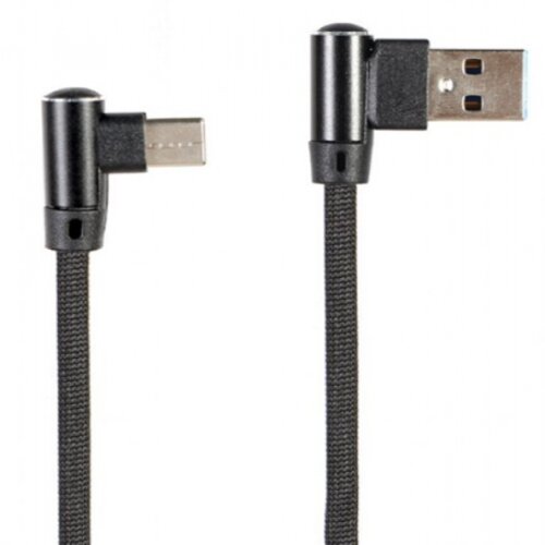 Kabl USB2J AMLCML 1M Gembird Premium jeans denim Type C USB kabl sa metalni pod uglom kon. 1m, black Slike
