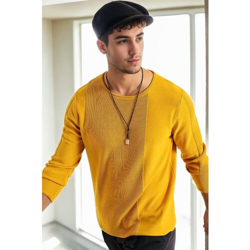 Dewberry 60226 Knitwear Menswear Sweater-MUSTARD Slike