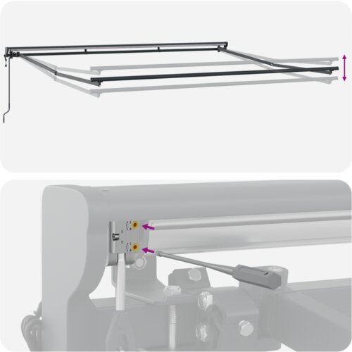 vidaXL samodejna retraktibilna tenda z LED v rumeni in oranžni barvi 400x350 cm Cene
