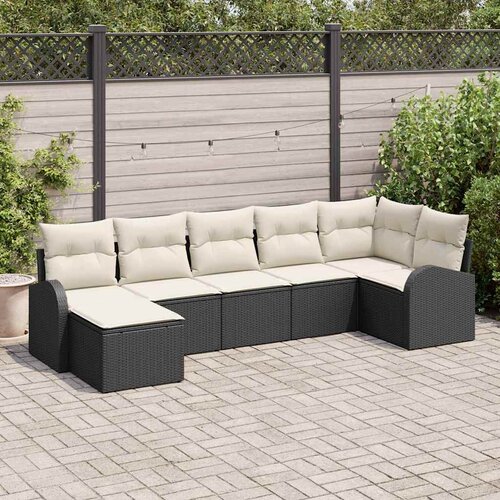  Set sofe s jastukom s pohranom 7 pcs Crna poliratan Cijene