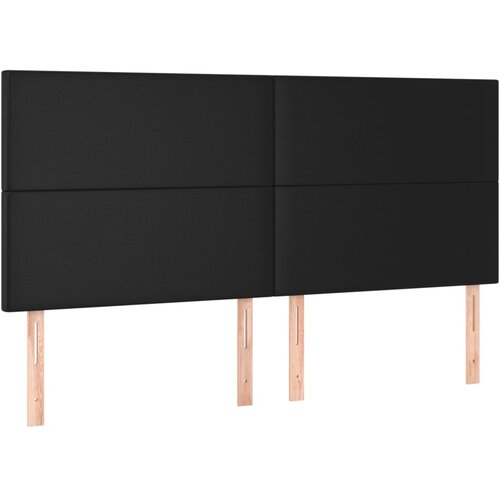 Maison Chic Posteljno vzglavje - Vzglavna omarica 4 kosa črn 80x5x78/88 cm umetno usnje, (22078143) Cene