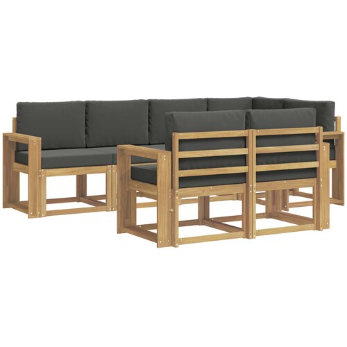 vidaXL Zunanja garnitura za sedenje 7 pcs Bela in antracit Poliester, (5000282370) Cene