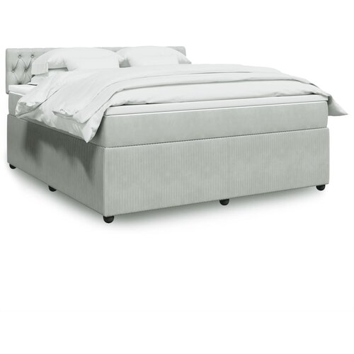 vidaXL Box spring postelja z vzmetnico svetlo siva 180x200 cm žamet Cene