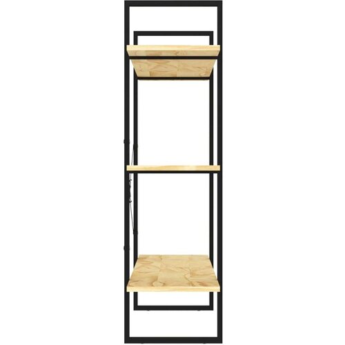 VidaXL knjižna omara 3-nadstropna 100x30x105 cm trdna borovina Slike