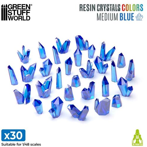 Green Stuff World Blue Resin Crystals Medium | Plavi smolasti kristali srednji 9&ndash;16mm (30 kom) Cene
