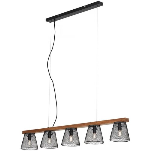 BRILONER 4077-055 - Luster na sajli WOOD &amp;amp; STYLE 5xE14/25W/230V Slike