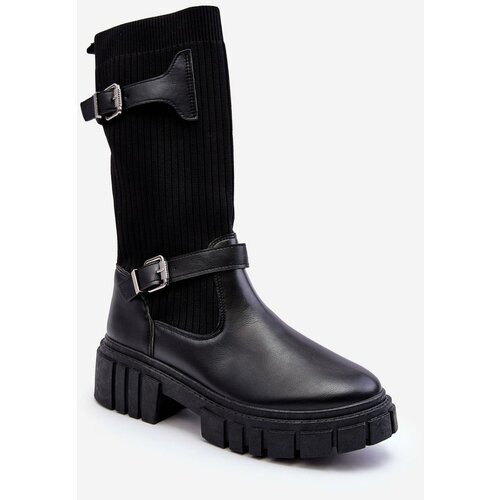 Kesi Women's ankle boots with stockings black Abroze Cene