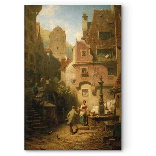  Slika - Carl Spitzweg &amp;ndash; Well-Wisher Presenting Flowers 60x90 Akustična Slike