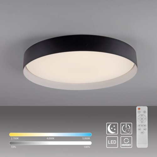 SCH&amp;Ouml;NER WOHNEN 14595-18 - LED prigu&amp;scaron;iva stropna svetiljka TAVOLI LED/34W/230V crna + daljinski upravljač Slike
