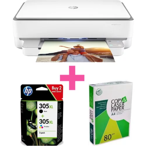  Tiskalnik Večfunkcijska naprava HP Envy 6020e + original kartuše Hp 305XL + A4 80g papir