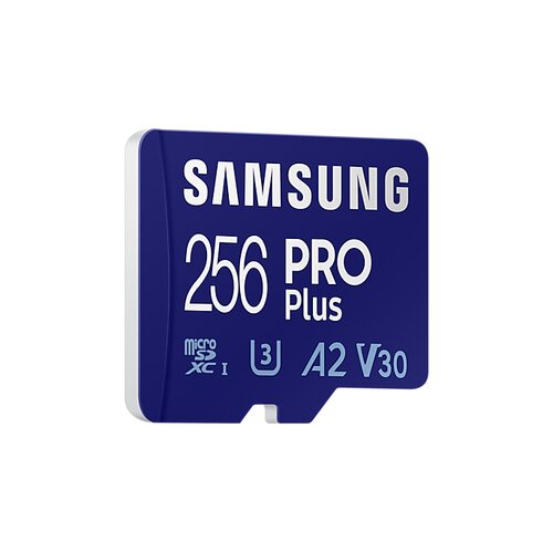 Samsung Spominska kartica PRO Plus, micro SDXC, 256GB, U3, V30, A2, UHS-I, z SD adapterjem Slike