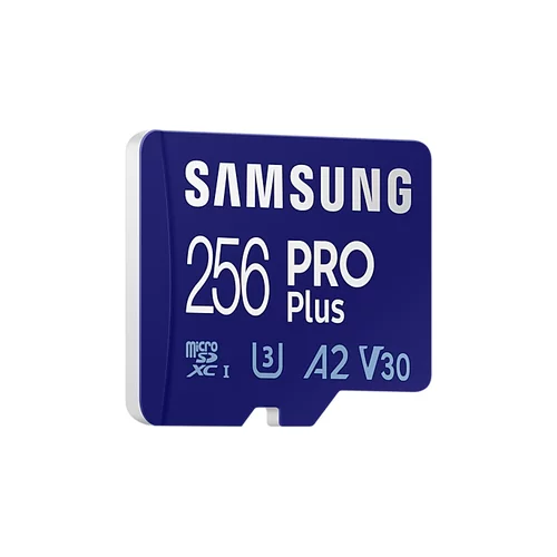 Samsung Spominska kartica PRO Plus, micro SDXC, 256GB, U3, V30, A2, UHS-I, z SD adapterjem