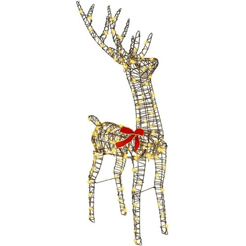 vidaXL 3D jelen Toplo bela 128 cm Ratan Cene