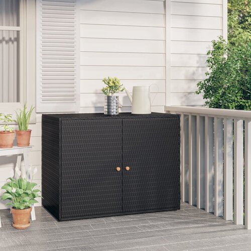 VidaXL Vrtni ormarić za pohranu crni 100 x 55,5 x 80 cm od poliratana Slike