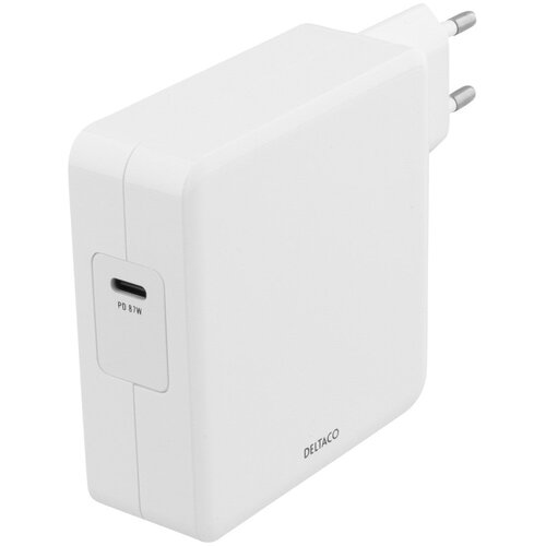 Deltaco Domači Polnilec 1xUSB-C PD 87W - Hiter polnjenje, BELA Cene