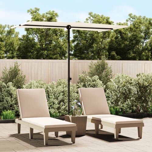  Vrtni suncobran s aluminijskim stupom 180x110 cm pijesak bijeli Cene