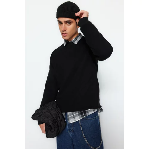 Trendyol Limited Edition Black Men's Regular/Real fit Premium Soft-touch Brushed Sweatshirt.