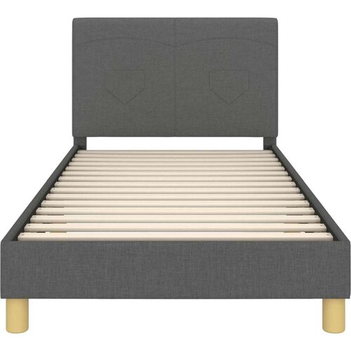  Krevet za djecu s uzglavljem Tamno siva 90 x 190 cm tkanina Slike