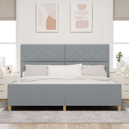 VidaXL Svjetlosiva Tkanina Krevetna Okvir 200x200 cm Slike