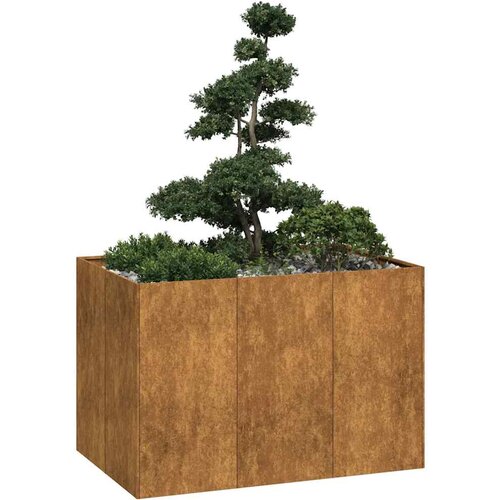 VidaXL Planter Rusty 120x80x80 cm Vremensko odporno jeklo Slike