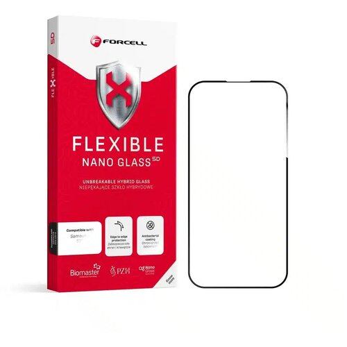 forcell Flexible 5D - hibridno staklo za Samsung Galaxy S23 Ultra crno (Hot Bending) - radi čitač Cijene