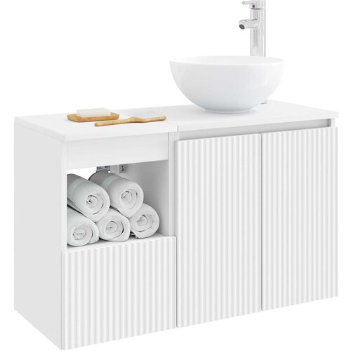  Set namje&amp;scaron;taja za kupaonicu 2 kom. Bijela Konstruirano drvo 49,5 x 35 x 80 cm Slike