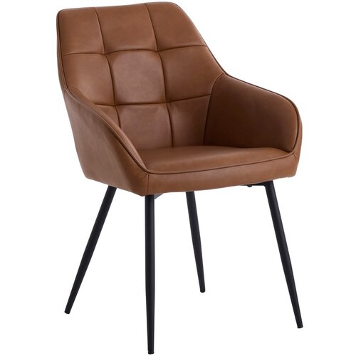 Unique Furniture Smeđe blagovaonske stolice u setu s naslonima za ruke 2 kom od umjetne kože Nolan Square &amp;ndash; Slike