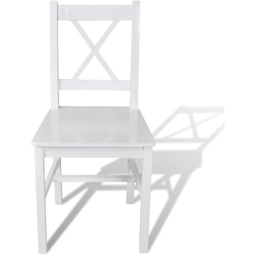 Maison Chic Jedilni stoli - Vzorci stoli 6 kosov bela borovina A1058, (22032484) Cene