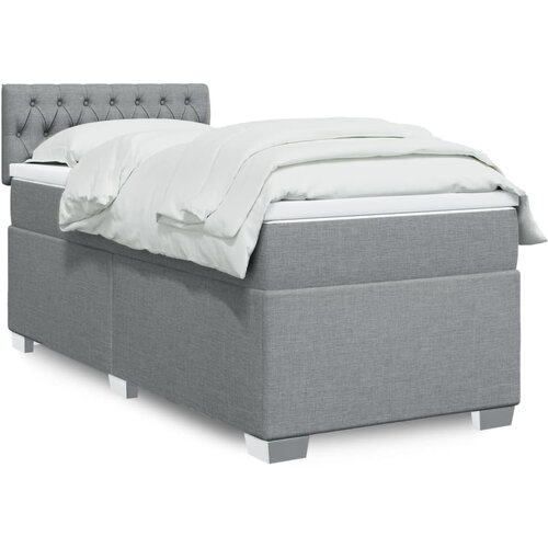  The Living Store Box spring postelja z vzmetnico svetlo siva 80x200 cm blago - Box Spring Postelja, (21519086) Slike