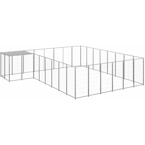  Kavez za pse srebrni 15,73 m² čelični