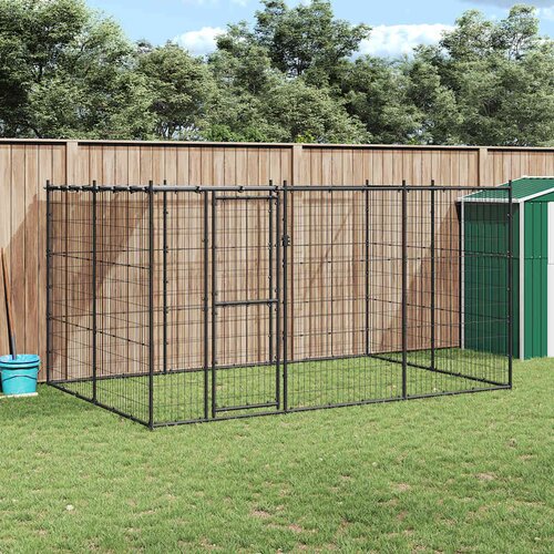  kavez za pse s krovom čelični 7,26 m² Cene