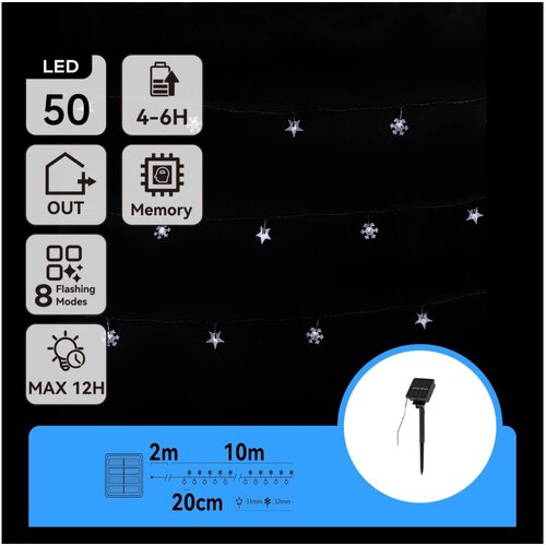 Aigostar LED solarni lanac 50xLED/8 funkcija 12m IP65 hladna bela Cene