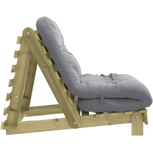 VidaXL futon na razvlačenje s madracem 80 x 206 x 11 cm od borovine Slike