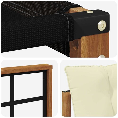  Set vanjskih sofa 3 kom. Prirodna i krem Slike