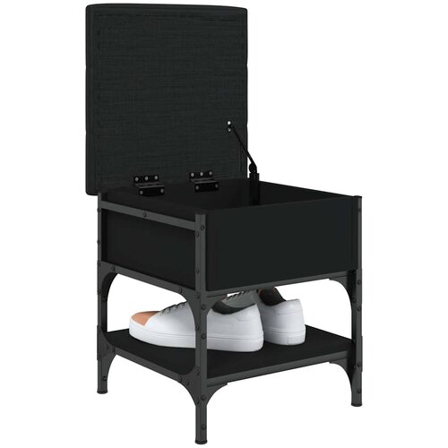  Klupa za cipele crna 42 x 42 x 45 cm od konstruiranog drva Slike