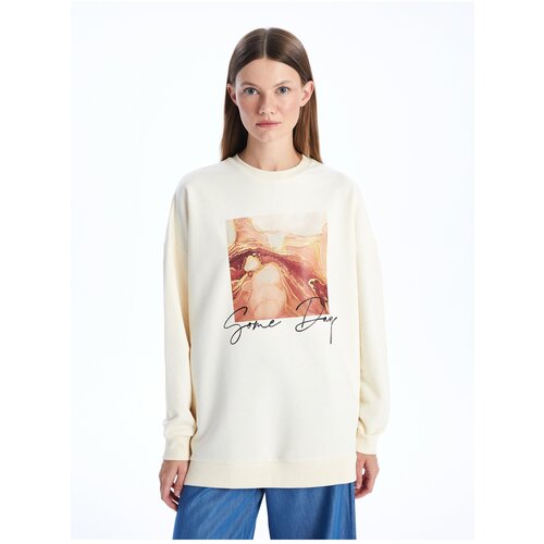 LC Waikiki Women&amp;#039;s Crew Neck Printed Long Sleeve Sweatshirt Tunic Slike