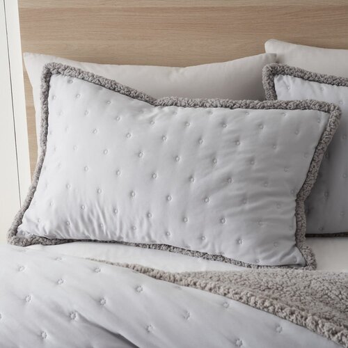 Catherine Lansfield Siva posteljnina za zakonsko posteljo iz sherpa flisa 200x200 cm Cosy Nori &amp;ndash; Slike