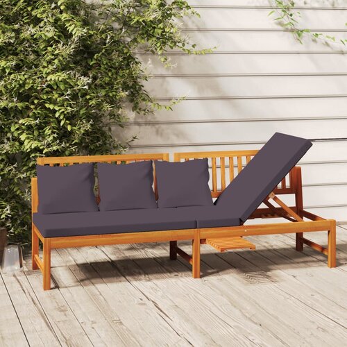 vidaXL Dnevni ležaj sa sivim jastukom 200x60x75cm masivno drvo bagrema Cijene