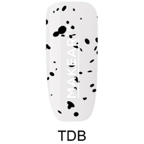 Makear topy top dots black (no wipe) završni sloj sa komadićima crne folije za nokte 8ml Slike