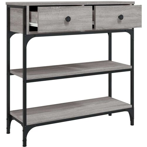  Konzolni stol siva boja hrasta 72 5x25x75 cm konstruirano drvo Slike