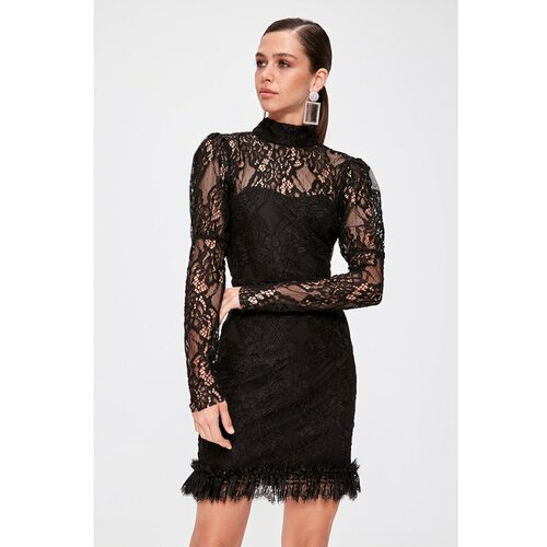 Trendyol black lace dress Slike