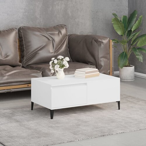  Stolić za kavu bijeli 90 x 50 x 36,5 cm od konstruiranog drva Cijene