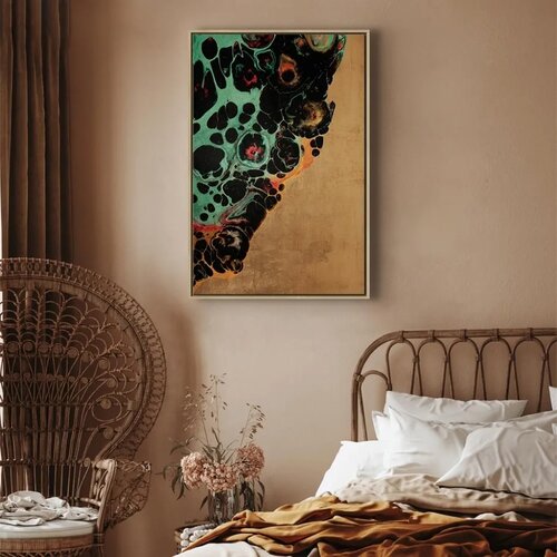  Slika - Composition of Micro Shapes (1-part) - Abstract Forms of Colors 60x90 U prirodnom drvenom okviru Slike