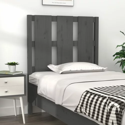  Uzglavlje za krevet sivo 80,5 x 4 x 100 cm od masivne borovine