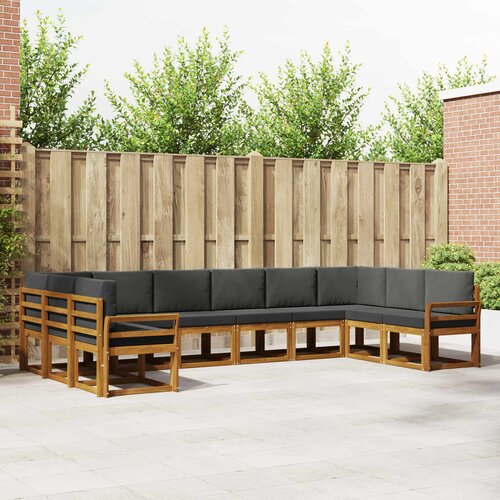  Set vanjskih sofa 10 kom. Prirodna i antracit Smeđa 363 x 190 x 73 cm Slike