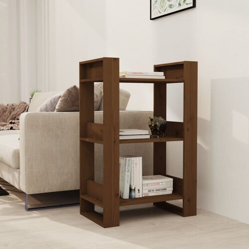 VidaXL Knjižna omara/pregrada medeno rjava 60x35x91 cm trden les Slike