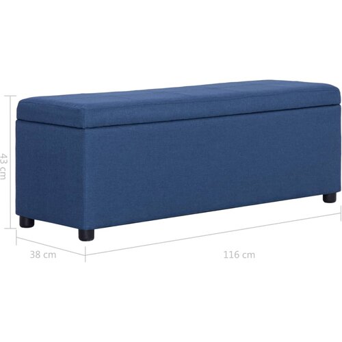  Klupa s pretincem za pohranu 116 cm plava poliesterska Slike