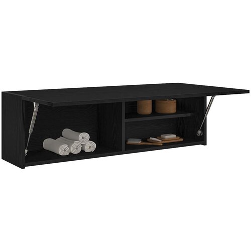 VidaXL Kupaonski zidni ormarić crni 100x25x30 cm izrađeno drvo Slike